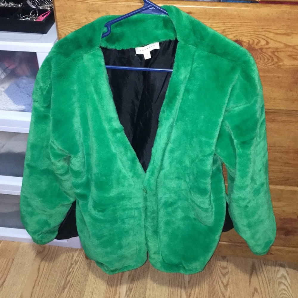 Promesa Green Faux Fur Jacket